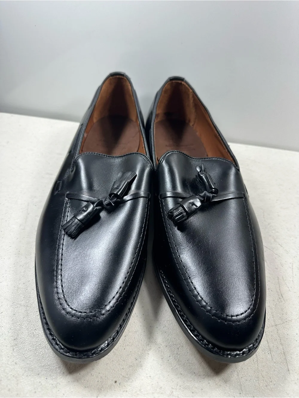 NEW Allen Edmonds GRAYSON Mens Leather Tassel Loafers 14E Black USA
